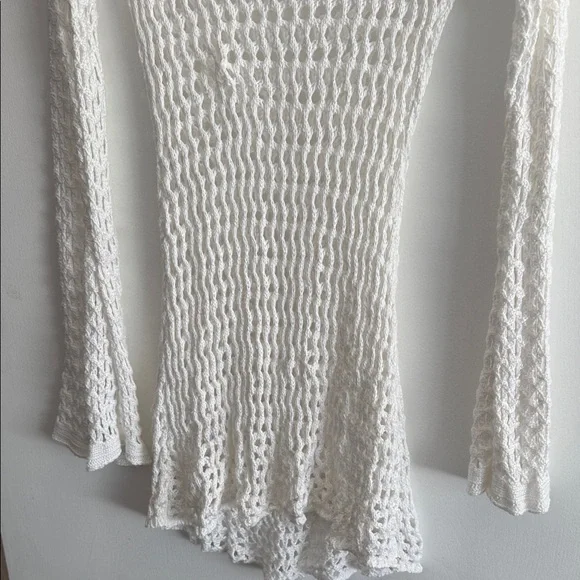ViX Paula Hermanny Size Small Belle Crochet Knit Long Sleeve Cover-Up Women Swim - Picture 15 of 16
